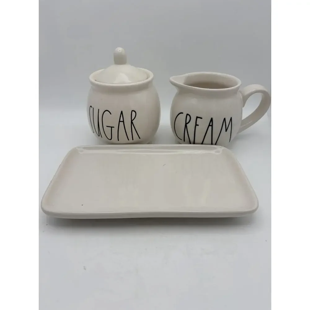 RAE DUNN Sugar And Creamer On Matching Tray 15